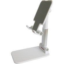 Тримач для смартфона Dynamode, складний, пластик/метал, біла/срібляста (Phone Stand white)