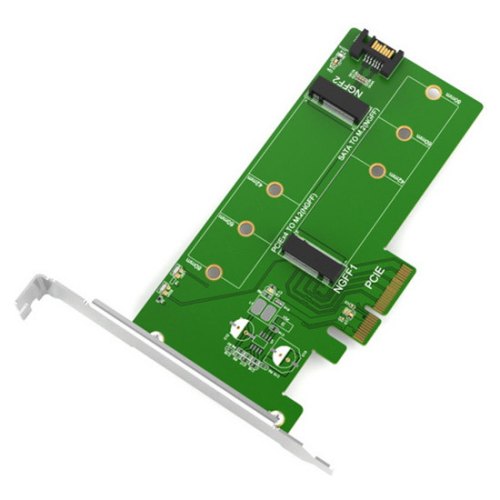 Контролер Maiwo Multi-Size PCIex4 & SATA to M.2 (M-Key or B-key) SSD with full profile bracket (KT015)