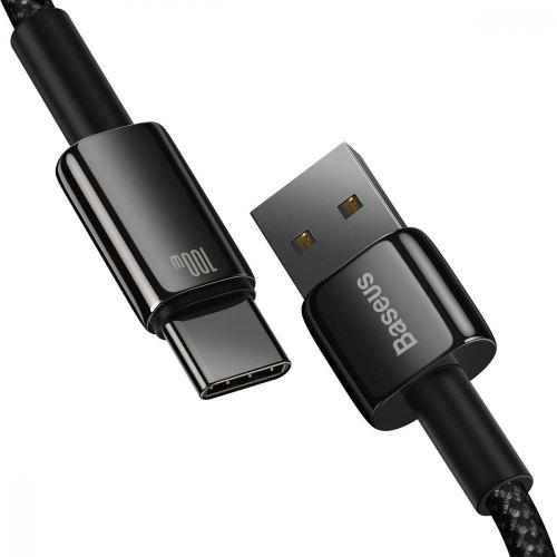 Кабель USB Type-С Baseus Tungsten Gold Fast Charging Data Cable USB to Type-C 100W 1m Black (CAWJ000001)