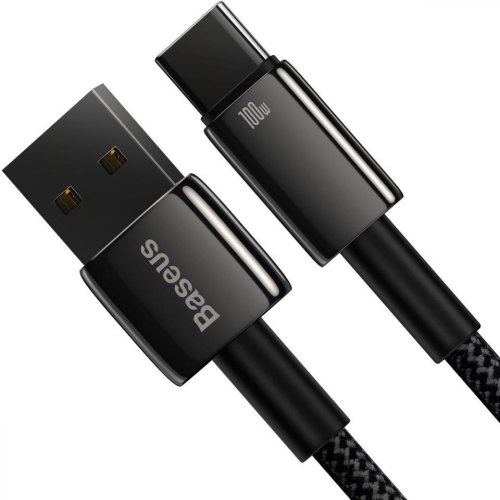 Кабель USB Type-С Baseus Tungsten Gold Fast Charging Data Cable USB to Type-C 100W 1m Black (CAWJ000001)