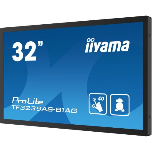 Монітор iiyama 31.5 IPS FHD РК, сенсорний, 16:9, 24/7, 500 кд/м2, проекційно-ємнісна технологія, ОС Android (TF3239AS-B1AG)