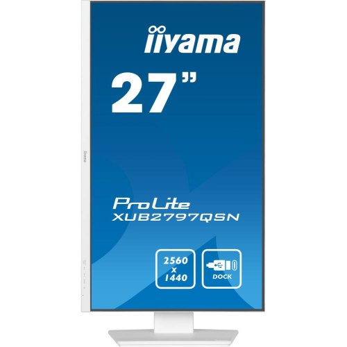 Монітор iiyama 27 IPS РК, 2560х1440, 100Гц, 16:9, 1 мс (MPRT), Adaptive Sync, 1xHDMI 1.4, 1xDP 1.2, 1xDP out (XUB2797QSN-W2)
