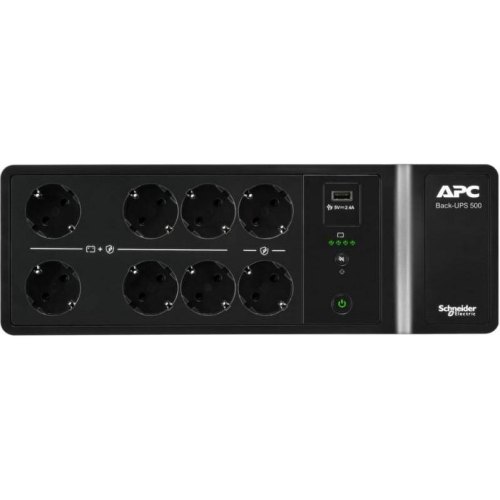 Джерело безперебійного живлення APC 300W/500VA, Standby, Schuko, USB charging port (BE500G2-GR)