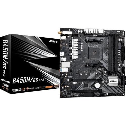 Материнська плата AsRock B450M/AC R2.0, AMD AM4, B450, HDMI, 1xM.2, 2xDDR4