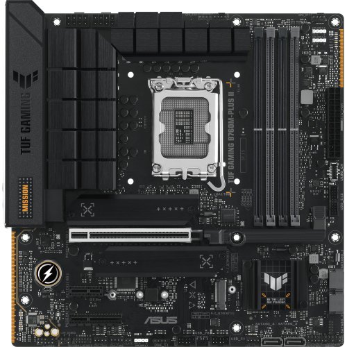 Материнська плата Asus TUF GAMING B760M-PLUS II, s1700, 4xDDR5, HDMI, DP, 3xPCIe, 4xSATA, 3xM.2, LAN 2.5Gb