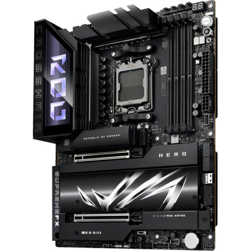 Материнська плата Asus ROG CROSSHAIR X870E HERO, sAM5, 4xDDR5, HDMI, 2xUSB4, 2xPCIe, 5xM.2, 4xSATA, LAN 5Gb, LAN 2.5Gb