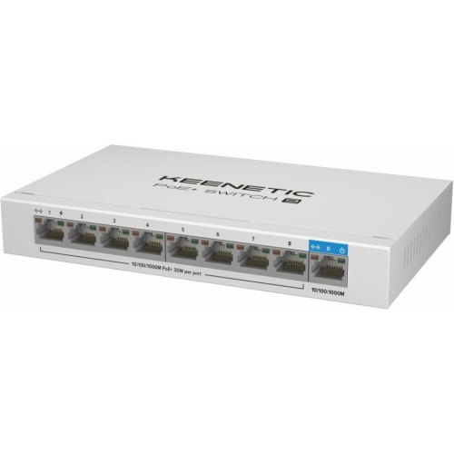 Комутатор Keenetic PoE+ Switch9, 9-портовий, гігабітний, 8x PoE+ (KN-4710)