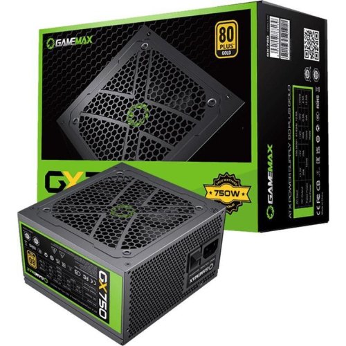 Блок живлення GameMax GX-750 PRO, 750W, ATX, 80 Gold, fan 135mm, fully modular OPP/OVP/UVP/OCP/OTP/SCP, білий