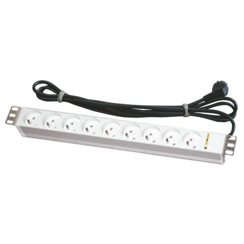 Блок розеток CONTEG, 6x Schuko, вилка Schuko, 1U, кабель живлення 3м (DP-RP-06-SCHUPH)