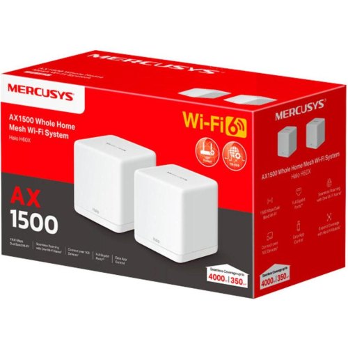 Домашня Mesh Wi-Fi система Mercusys Halo H60X (2-pack)