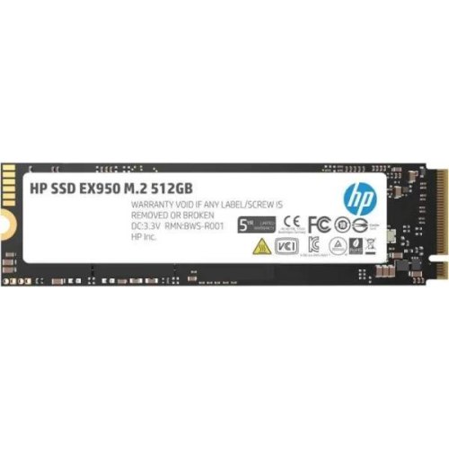 Накопичувач SSD M.2 2280 HP EX950 512Gb PCIe Gen3 x4 NVMe 1.3 3D NAND (5MS22AA)