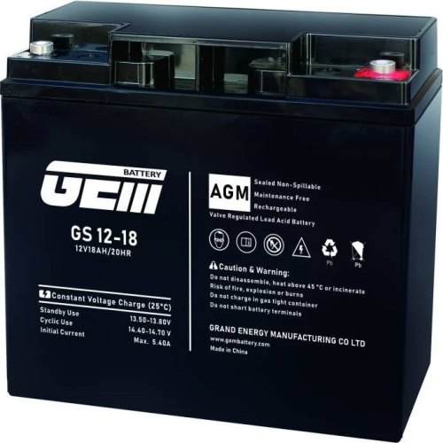 Акумуляторна батарея GEM Battery, 12V, 18A, AGM (GS 12-18)