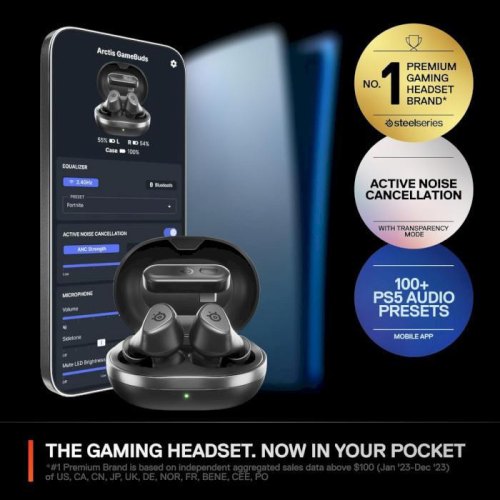 Навушники бездротові SteelSeries Arctis GameBuds TWS, Bluetooth, Black (61680)