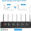 Зарядний пристрій Choetech, 68W Charing Station, 6x USB Type-A, 2x MicroUSB, 2x Lighting, 2x UCB-C (Q3008-EU-BK)