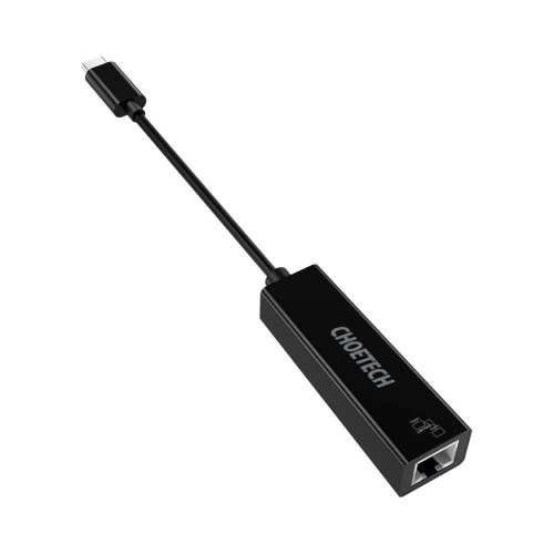 Перехідник Choetech, USB 3.1 Type-C to Ethernet RJ45 1000Mb, 0.15 м, чорний (HUB-R01-BK)