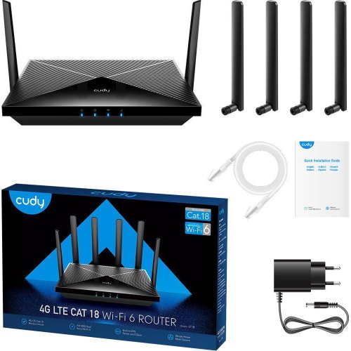 Маршрутизатор Cudy LT18, AX1800 Wi-Fi 6 Mesh 4G Cat18 Gigabit Router