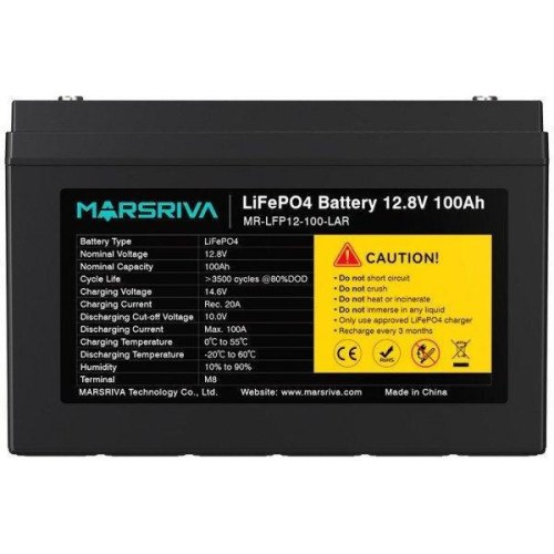 Акумуляторна батарея Marsriva, LiFePo4, 12.8V/100Ah (MR-LFP12-100-LAR)