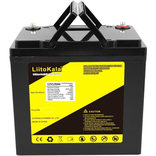 Акумуляторна батарея LiitoKala, LiFePO4 ,12V/120Ah, LCD