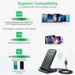 Бездротовий зарядний пристрій Choetech 15W Fast Wireless Charging Stand 2coils black (T555-F-BK)
