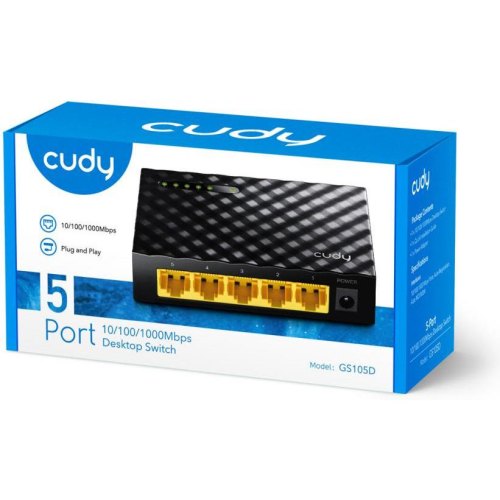 Комутатор Cudy GS105D, 5-Port Gigabit Desktop Switch