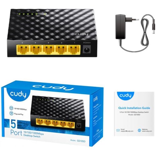Комутатор Cudy GS105D, 5-Port Gigabit Desktop Switch