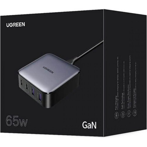 Зарядний пристрій Ugreen CD327, 4x USB (2x USB Type-C/2x USB Type-A) 65W, Gan (90747)