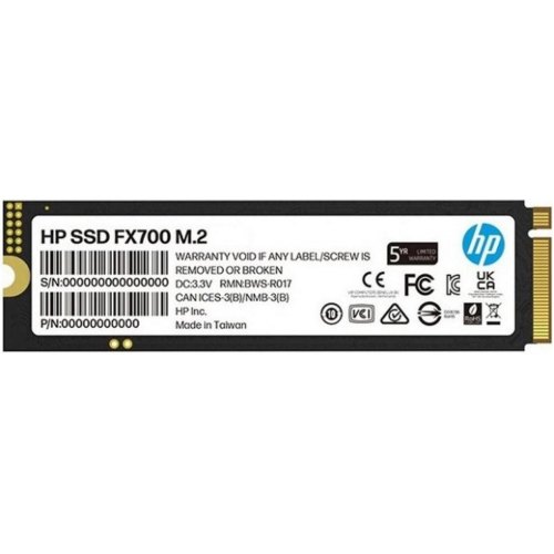 Накопичувач SSD M.2 2280 HP FX700 512Gb PCIe 4.0 x4 NVMe 2.0 TLC 3D V-NAND (8U2N1AA)