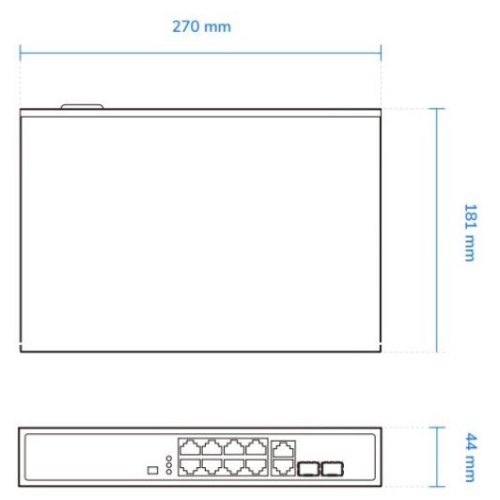 Комутатор VIVOTEK AW-FGT-100D-120, Unmanaged 8xFE PoE + 2xGE Combo Switch