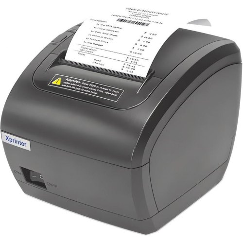 Принтер чеків Xprinter XP-Q838L, термодрук, 230 мм/с, стрічка 80мм, USB/Lan, авторізак, чорний