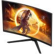Монітор AOC CQ32G4VE 31.5 VA, QHD, 180Гц, 0.5 мс, вигнутий, 2хHDMI, DP, чорно-сірий