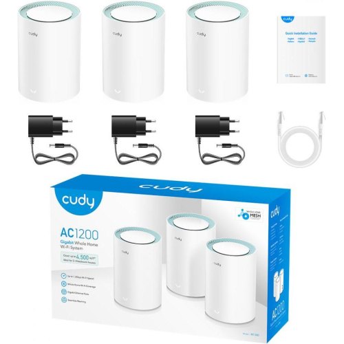 Mesh Wi-Fi система Cudy M1300 (3-pack), AC1200 Wi-Fi Gigabit Mesh Solution