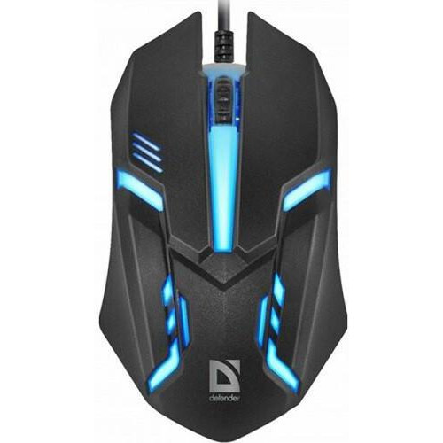 Мишка дротова Defender Cyber MB-560L, 1200 dpi, підсвітка 7 кольорів, чорна (52560)
