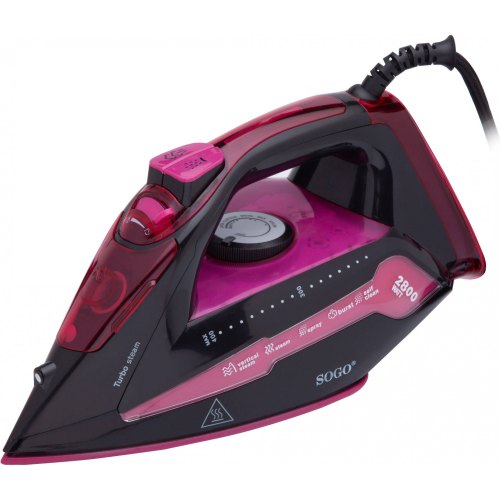 Праска SOGO SS-6330-PU, 2800Вт, регульована подача пари до 55 г/хв, паровий удар 0.8 г, режими: сухий/паровий/розпилювач