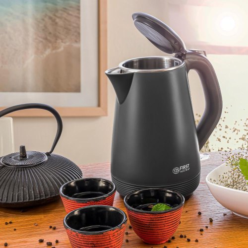 Електрочайник FIRST FA-5407-4-GR, 1200Вт, 1л, фарбована сталь, подвійні стінки