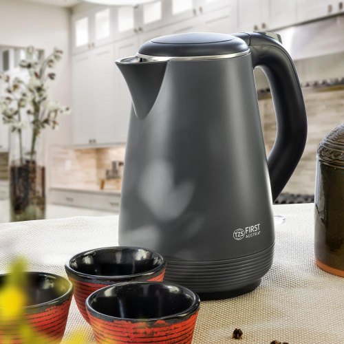 Електрочайник FIRST FA-5407-4-GR, 1200Вт, 1л, фарбована сталь, подвійні стінки