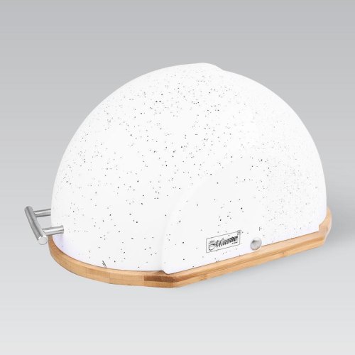 Хлібниця Maestro MR-1678G-White, дерев'яна основа, біла