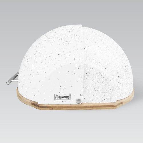 Хлібниця Maestro MR-1678G-White, дерев'яна основа, біла