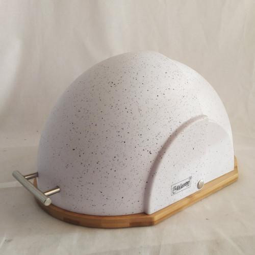 Хлібниця Maestro MR-1678G-White, дерев'яна основа, біла