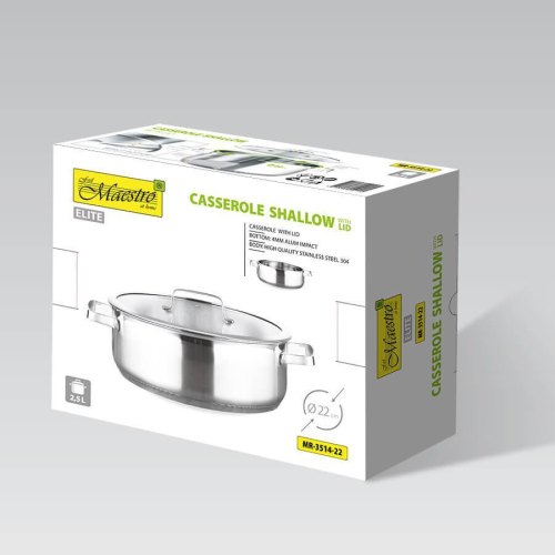 Каструля з кришкою Maestro MR-3514-22, діаметр 22см, 2л