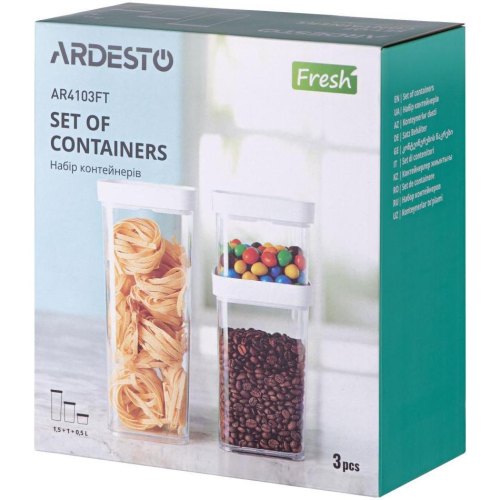 Контейнери для сипучих продуктів Ardesto Fresh AR4103FT, 3шт, 0.5л /1л/1.5л