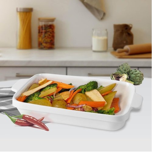 Форма для запікання Maestro MR-11642-43, прямокутна, кераміка, біла