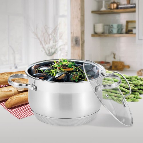 Каструля з кришкою Maestro MR-3512-22, діаметр 22см, 5.1л