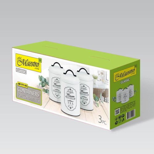 Набір ємностей Maestro MR-1771-3CS, для чаю/кави/цукру, метал