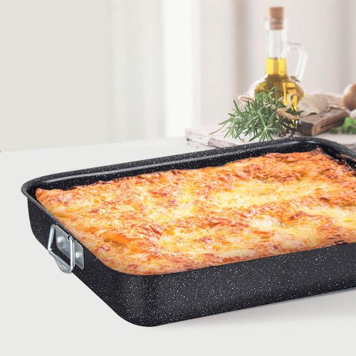 Форма для випічки Maestro MR-1107-40, алюмінієва, покриття Stone coating, дві сталеві ручки