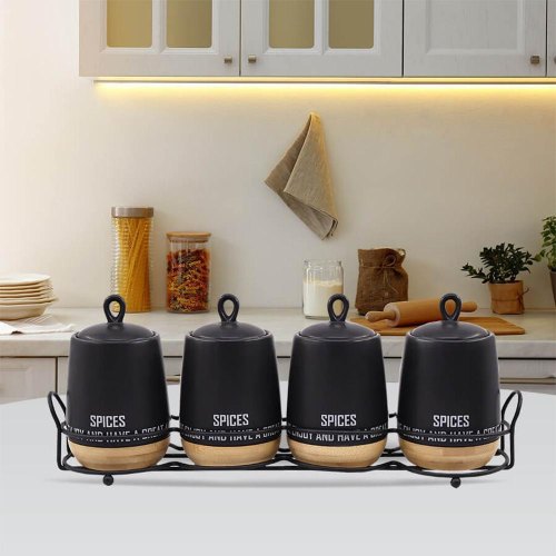 Набір ємностей для спецій Maestro MR-20029-04CS, 5 предметів по 200 мл, кераміка