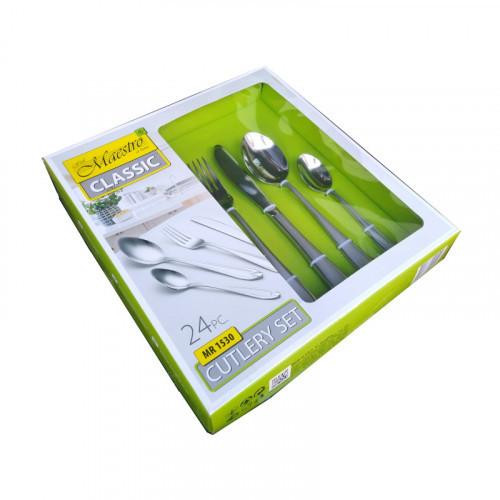 Столовий набір Maestro MR-1530, 24 предмети, нержавіюча сталь