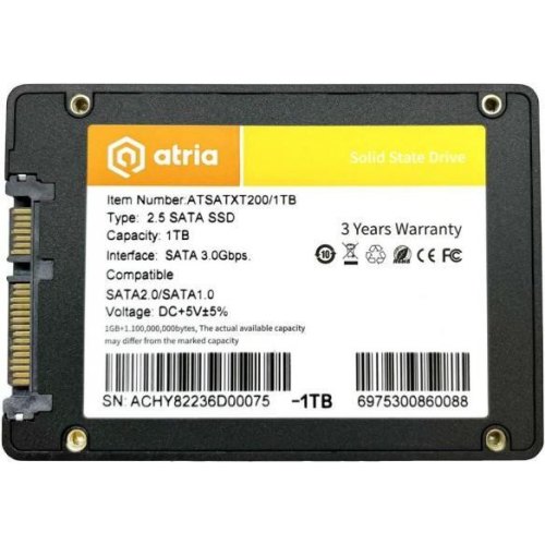 Накопичувач SSD 2.5 Atria XT200 1024GB SATA 3.0 (ATSATXT200/1024)