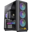 Корпус GAMEMAX F46 BK, без блоку живлення, Midi ATX, ITX, Support BTF, Tempered Glass, Mesh, USB