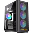 Корпус GAMEMAX F46 BK, без блоку живлення, Midi ATX, ITX, Support BTF, Tempered Glass, Mesh, USB