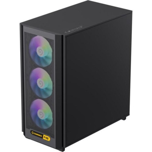 Корпус GAMEMAX F46 BK, без блоку живлення, Midi ATX, ITX, Support BTF, Tempered Glass, Mesh, USB